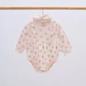 [달퐁]큐비앤맘 엘라플라워 바디슈트 헤어밴드 세트