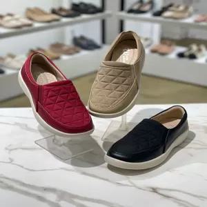 [엘초이]소가죽 퀼팅 스티치 통굽 슬립온 단화 FSS26CNKW98FP