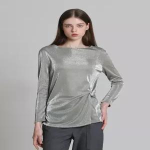 [더레노마][레노마(renoma)] 메탈 보트넥 드레이핑 티셔츠 (택가격 128000원)