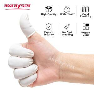먼지 없는 일회용 천연 라텍스 핑거 커버, 섬유 레이저 부품 청소용 정전기 초박형, 산업용 흰색 750 개