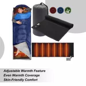 침낭 야외용 USB 발열 매트 접이식 보온 캠핑용 온열 매트리스 담요