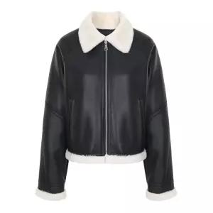 [백화점 홈쇼핑 정품] 에이비에프지 배색 포인트 레더 무스탕 자켓 재킷 APY4FFM1K