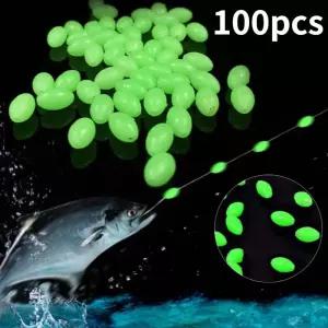 핀도래 100개lot Oval Night Luminous Fishing Beads Glowing Sea Lure Bait Floating Tackles Tool Rig 45