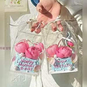 마이크로 케이크상자 한입 미니 케? 케이스 개입 손잡이 핸드페인팅 포장