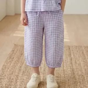 리틀밥독 키즈 여름옷 볼륨사이드PT 여아 시원한 지지미 6부 조거바지 H252MWP10