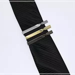 꼬임 넥타이핀 타이바 모양 넥타이클립 정장 골드 XWFFG2Y2