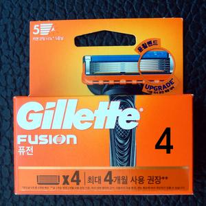 질레트 퓨전면도날 4입 /서스펜션날 /독일산정품