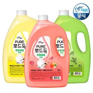 *피죤 퓨어 뽀드득 주방세제 대용량 3Lx2개 / 안심성분/피부보호/뛰어난 세정력