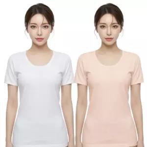 BYC 순면 여성 런닝 반팔 여자 메리야스 이너 티셔츠 흰색 화이트 엄마 할머니 얇은 BYI2550