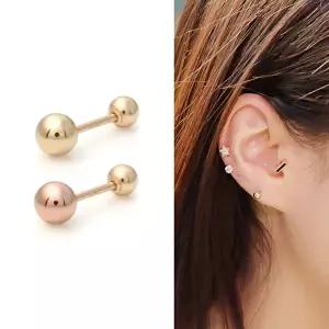 [미니아트]14K GOLD 심플 4mm 금 볼 피어싱 / 이너컨츠 귓바퀴 트라거스 연골 아웃컨츠 귓볼 별존 피어싱