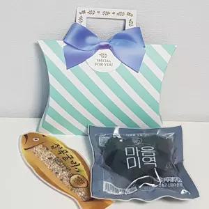 하트미역1개+잡곡굴비1개 _1세트(민트반달리본손잡이) 추석 한가위 명절 새해 설 선물 어린이집 생일 선물 답례품 유치원