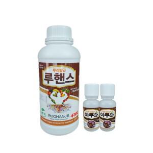 아쿠도 50ml 2개 루핸스 1000ml 1개 세트 토양 미생물제 개량 제 뿌리 발근제 고추 오이 호박