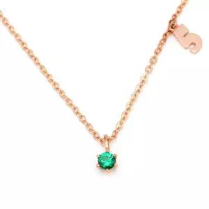 [비앤비골드] 14K/18K 넘버링 탄생석 5월 에메랄드 체인 목걸이 PNN27531