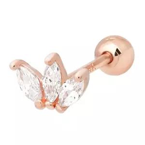 [미니아트]14K 큐빅 크라운 심플 로즈골드 금 피어싱 / 이너컨츠 귓바퀴 트라거스 연골 아웃컨츠 귓볼 별