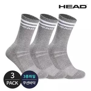 헤드 남성 스포츠파일 탑투선 로고포인트 크루삭스 3P_GY