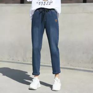 동대문스타일 여자청바지 노멀워싱 루즈핏 스판 밴딩청바지 봄 가을 여성 데님 HK802