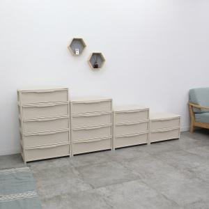 국내생산 에띠앙 와이드형 3단/4단/5단 라탄서랍장 아이보리