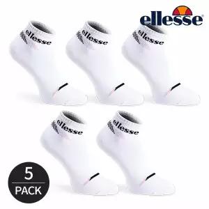 엘레쎄 여성 넥 패턴 로고포인트 발목양말 5P_WH