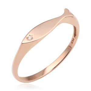 14K 플랫 물고기 반지 gold 핑크골드 여자 트랜디한 미스링