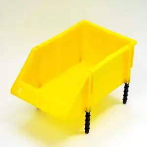 플라스틱 철물 공구 정리박스 330x205x140mm 연결대 포함 진열함 대형 옐로우