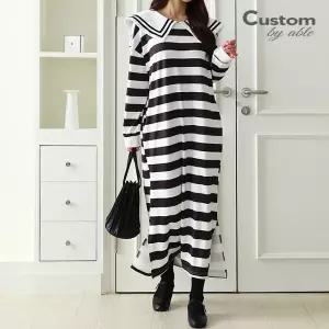 [커스텀에이블][한정수량패플단독] [커스텀에이블]세라카라 줄무늬 롱 원피스_C2301OP019A