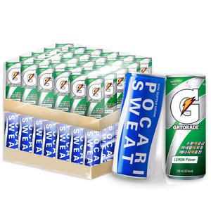 포카리스웨트 240ml 30캔 1박스 + 게토레이 레몬 240ml 30캔 1박스