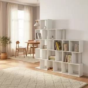 퍼즐 책장 우드 선반 2color 인테리어 파티션 원목 책꽂이 3단 4단 5단