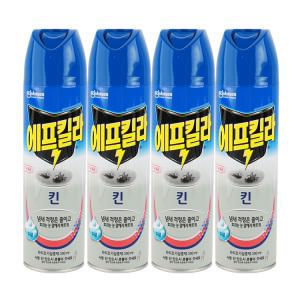 (4개)에프킬라 에어로졸 킨 파리 모기 살충제 500ml