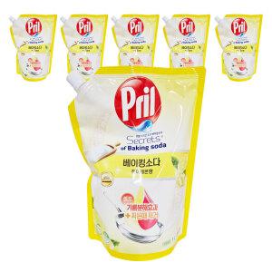 프릴 베이킹소다 주방세제 퓨어레몬 리필 1L 6개