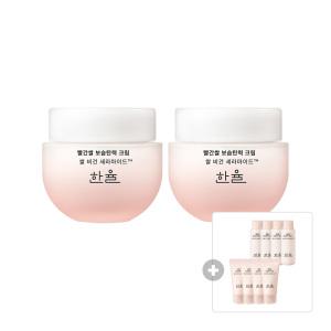 한율 빨간쌀 보습탄력 크림 듀오, 55ml, 2개 + 증정(보습탄력크림, 15ml, 4개 + 보습탄력에센스스킨, 18ml, 4개)