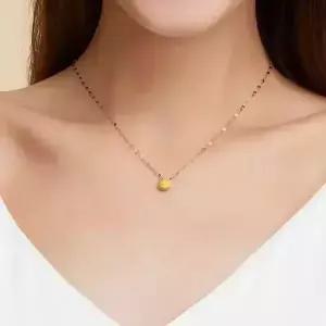 베라토 24K 순금 해피 동글스마일 세미 목걸이 1g S 미소 팬던트 내돈내산 여자 친구 생일 선물 18K 체인