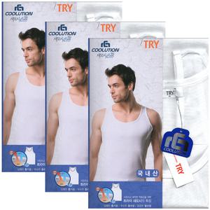 TRY한국제옆선매쉬쿨새모시민소매런닝3매TMCRU07/7A