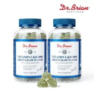 [1+1]비타민 C D 3000 청포도맛 총 200구미)
