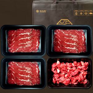 1++등급 프리미엄 한우선물세트 1호 800g 구이용 투뿔 소고기 불고기용 국거리 소불고기 모둠 명절 선물용 마장동 한우 선물세트(근내지방도 7이상)