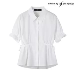 [롯데백화점]나인식스뉴욕 사이드 리본 끈 소매 밴딩 반팔 블라우스 (NO2BA015L0)