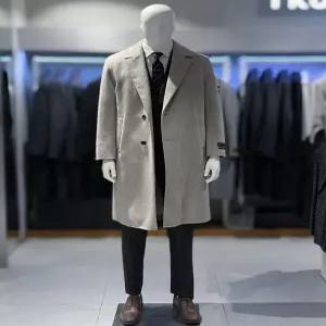 [트루젠][트루젠] 트루젠 FW (+구스안감 탈부착) 라이트베이지 핸드메이드 캐시미어블렌드 세미오버핏 롱코