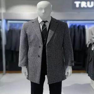 [트루젠][트루젠] 트루젠 FW 브라운체크 울캐시미어블렌드 프리미엄 싱글 체스터 코트 328813031213-200 (P