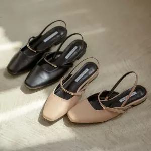 SOVO 걸린트 포인티드 슬링백 플랫슈즈 2cm