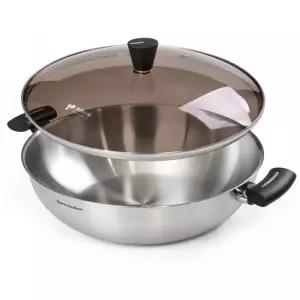 키친아트 레트로 IH 국내산 스텐430 전골냄비 28cm 30cm 33cm 36cm 유리뚜껑 가정용 양수 국 탕 찌개 웍팬 멀티웍 다용도