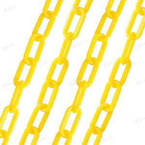 플라스틱체인 (8mm x 10M 노랑) 사슬 주차금지줄 형광컬러 체인고리 안전줄 가드라인