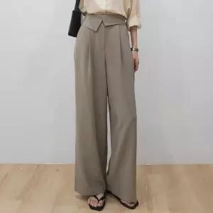 [하프클럽/헤이데이즈]1220 카라 핀턱 롱 와이드 뒷밴딩 슬랙스 팬츠