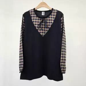 [하프클럽/]빅사이즈 410 러블리리본체크블라티 DMNS881