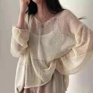 ONM 루즈핏 그물 시스루 레이어드룩 여름 니트웨어