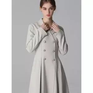 [하프클럽/쉬즈미스]울 블렌디드 더블 버튼 플레어 원피스 (택가격 398000원)