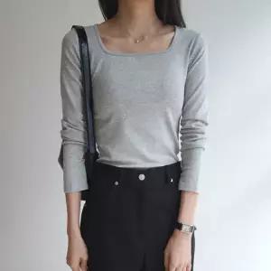 [하프클럽/헤이데이즈]1250 원단좋은 모달 슬림 스퀘어넥 긴팔 티셔츠 / 스판 티