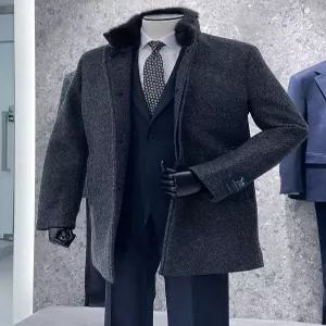 [트루젠][트루젠] 트루젠 이태리수입 (+Lanificio Roma) 블랙 구스다운+천연머스크퍼 프리미엄 남자 코트 3
