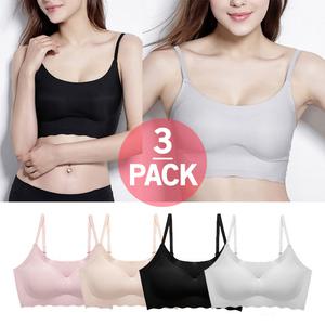 (3장세트)심리스브라 여성 노와이어 끈조절 스트랩 브라탑 브래지어