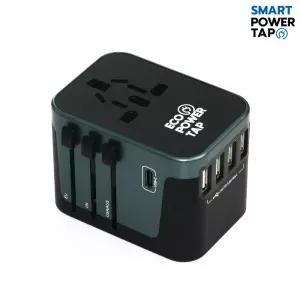 스마트파워탭 전세계 여행용 멀티 어댑터 / 5포트 해외용 고속충전 멀티탭 변환 플러그 돼지코 110V/220V 호환 샤오미 다이슨 중국 유럽 호주 미국 일본