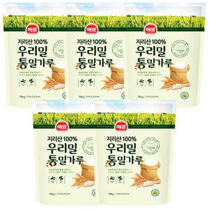 사조 해표 지리산 우리밀 통밀가루 750g x 5개