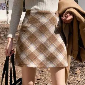 ONM 여자 겨울 가을 데이트 룩 체크 미니 스커트 숏 치마